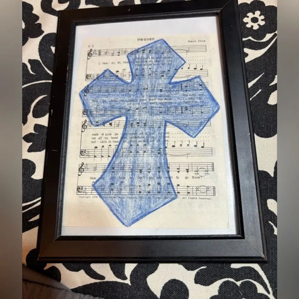 Heaven Vintage Framed Christian Religious Hymn 5 x 7 Wall or Table Display